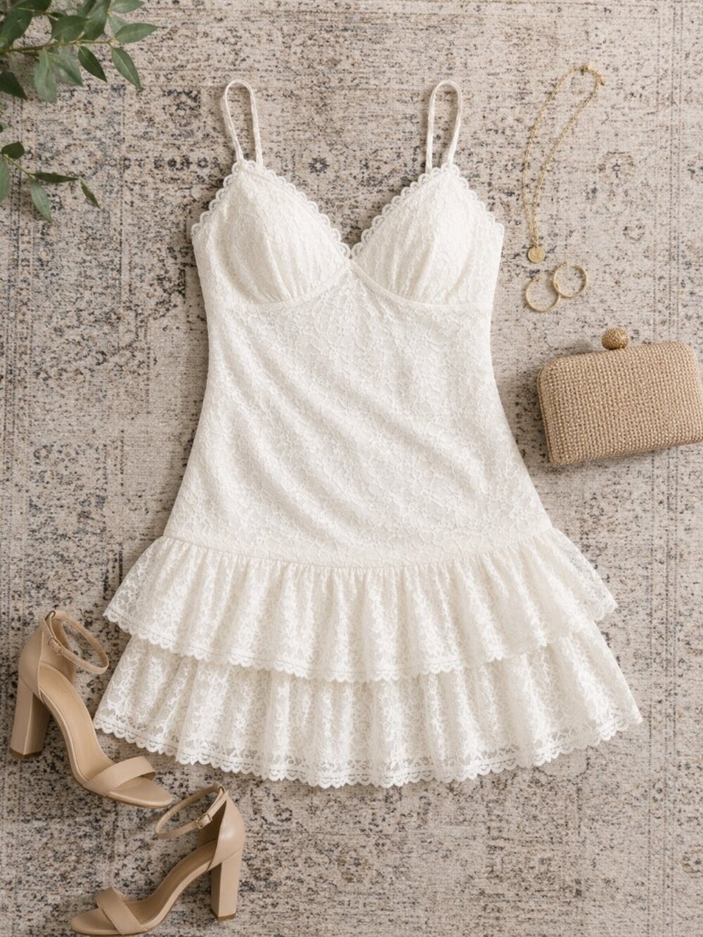 Alex & Sophia V-Neck Sleeveless A-Line Mini Lace Dress White Size 14 NWT - Picture 3 of 6